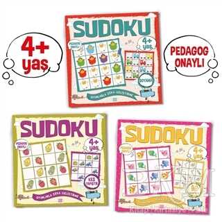 Çocuklar İçin Sudoku Seti 4+ Yaş 3 Kitap Takım