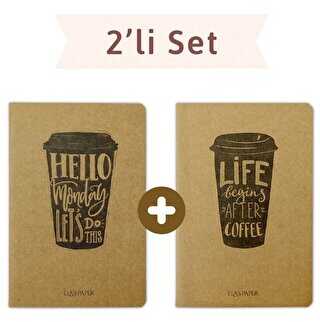 Coffee Düz Twins 2 Defter Takım