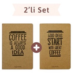 Coffee Düz Twins 2 Defter Takım - Elaspaper