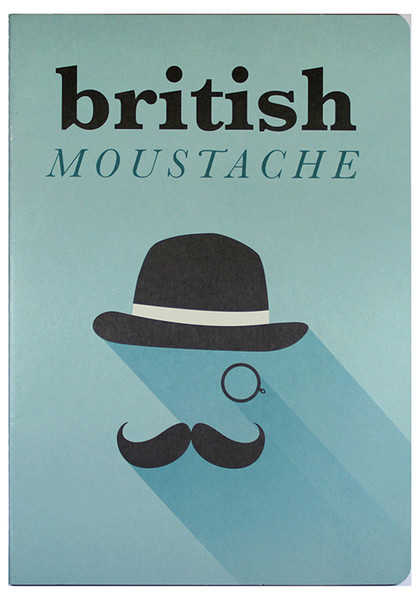 Conteiner Book British Moustache Karton Kapak Çizgisiz Defter