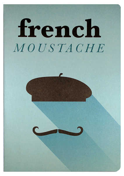Conteiner Book French Moustache Karton Kapak Çizgisiz Defter