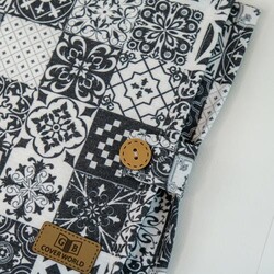 Coverworld Siyah Çini Desen Düğmeli Büyük 24x34 - 2