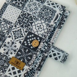 Coverworld Siyah Çini Desen Düğmeli Büyük 24x34 - 3