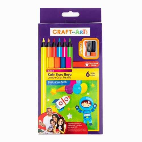 Craft And Arts Kuru Boya Jumbo Neon 6Lı Paket