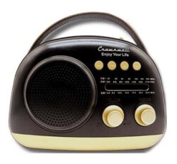 Crownwell Taşınabilir Bluetooth Retro Radyo Arizona Serisi - Black - Crownwell