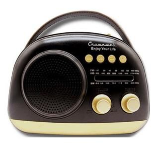 Crownwell Taşınabilir Bluetooth Retro Radyo Arizona Serisi - Black - 1