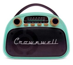 Crownwell Taşınabilir Bluetooth Retro Radyo Arizona Serisi Turkuaz - Crownwell