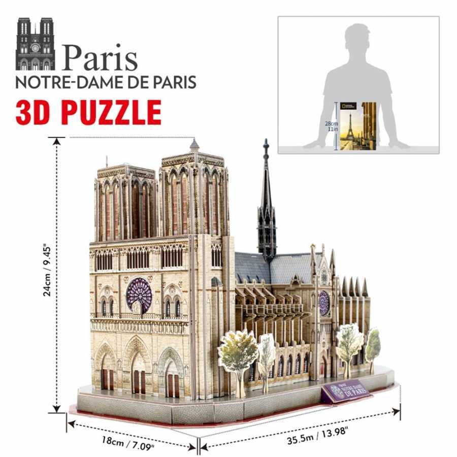 Cubic Fun Puzzle 3 Boyutlu National Geographic Notre-Dame 128 Parça