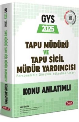 Tapu Müdürü-Tapu Sicil Müdür Yardımcısı GYS Konu Anlatımlı - 1