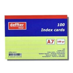 Deffter İndex Kartı A7 Sarı Çizgili - Deffter