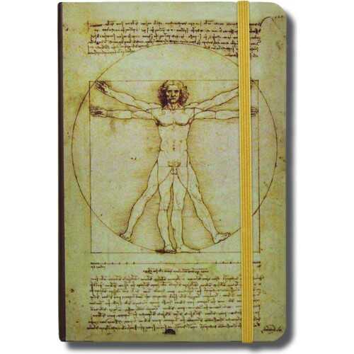 Deffter Lastikli Defter Vitruvian Man Da Vinci 10X15Cm