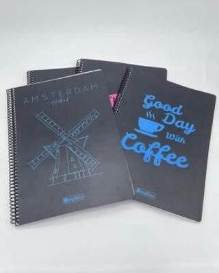 Defne Defter 72 Yaprak Kareli Darkbook PP Kapak Defter - 1