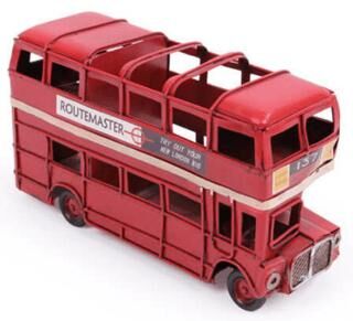 Dekoratif Metal Araba Londra Şehir Otobüsü Kalemlik - 1510A-8275 - 1