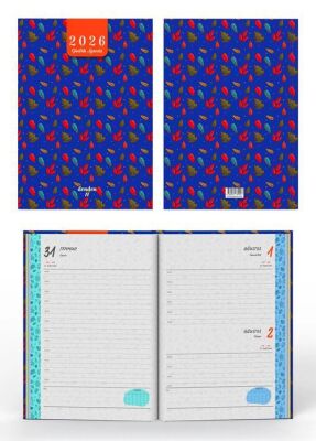 Denden 2026 Ajanda Yapraklar Mavi DD-019 - 2