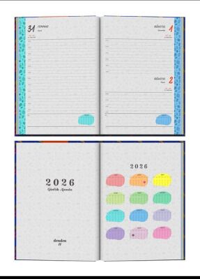 Denden 2026 Ajanda Yapraklar Mavi DD-019 - 3