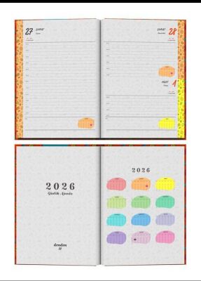 Denden 2026 Ajanda Yapraklar Turuncu DD-019 - 3