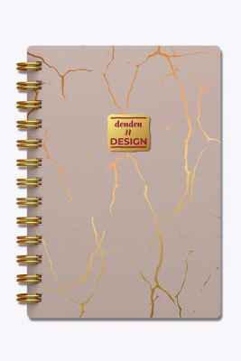 Denden Mermer Bej 17x24 Defter Spiralli 224 Sayfa Yarı Sert Kapak - 1