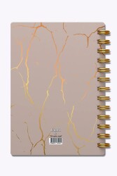 Denden Mermer Bej 17x24 Defter Spiralli 224 Sayfa Yarı Sert Kapak - 3