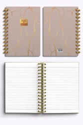 Denden Mermer Bej 17x24 Defter Spiralli 224 Sayfa Yarı Sert Kapak - 4