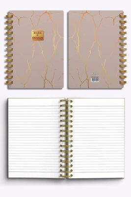 Denden Mermer Bej 17x24 Defter Spiralli 224 Sayfa Yarı Sert Kapak - 4