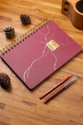 Denden Mermer Kırmızı 17x24 Defter Spiralli 224 Sayfa Yarı Sert Kapak - 1