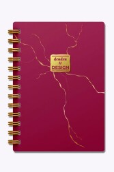 Denden Mermer Kırmızı 17x24 Defter Spiralli 224 Sayfa Yarı Sert Kapak - 2