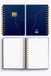 Denden Mermer Lacivert 17x24 Defter Spiralli 224 Sayfa Yarı Sert Kapak - 3