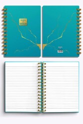 Denden Mermer Turkuaz 17x24 Defter Spiralli 224 Sayfa Yarı Sert Kapak - 3
