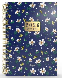 Denden Spiralli 2026 Flowers Ajanda 3 DD-020 - Başka Defter