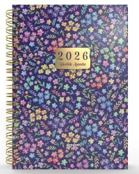 Denden Spiralli 2026 Flowers Ajanda 4 DD-020 - Başka Defter