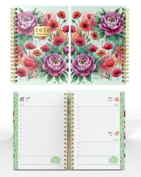 Denden Spiralli 2026 Flowers Ajanda 8 DD-020 - 2