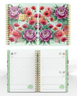 Denden Spiralli 2026 Flowers Ajanda 8 DD-020 - 2