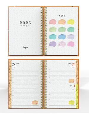 Denden Spiralli 2026 Mermer Turuncu Ajanda DD-020 - 3