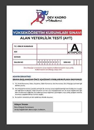 Dev Kadro Akademi Dev Kadro YKS AYT Tüm Dersler Türkiye Geneli Deneme
