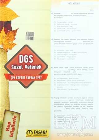 Tasarı Yayıncılık DGS Çek Kopart Yaprak Test - Sözel Yetenek