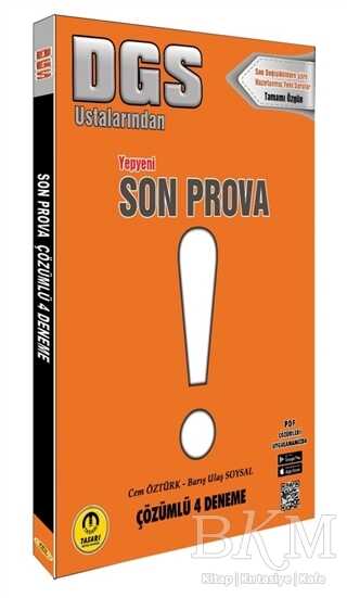 Tasarı Eğitim Yayınları DGS Öncesi Son Prova 4 Çözümlü Deneme - Tasarı Eğitim Yayınları
