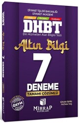 Mihrap Yayınları DHBT Tüm Adaylar Altın Bilgi 7 Deneme Çözümlü - Mihrap Yayınları