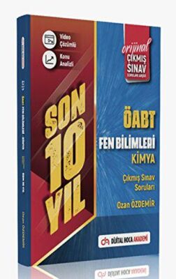 Dijital Hoca ÖABT Fen Bilimleri Kimya Son 10 Yıl Orijinal Çıkmış Sınav Soruları Video Çözümlü Konu Analizli - 1