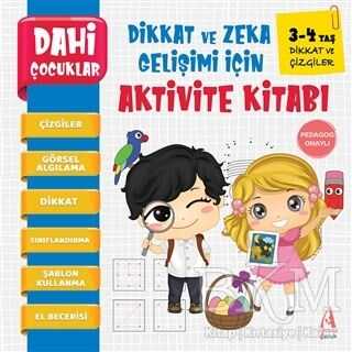 Dikkat ve Çizgiler - Dahi Çocuklar Dikkat ve Zeka Gelişimi İçin Aktivite Kitabı - 1