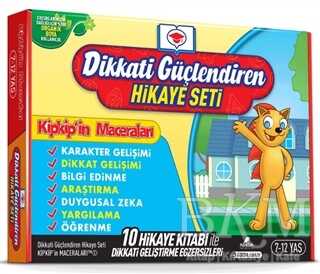 Dikkati Güçlendiren Hikaye Seti - Kip Kip`in Maceraları Kutulu Set 10 Kitap Takım - Adeda Yayınları