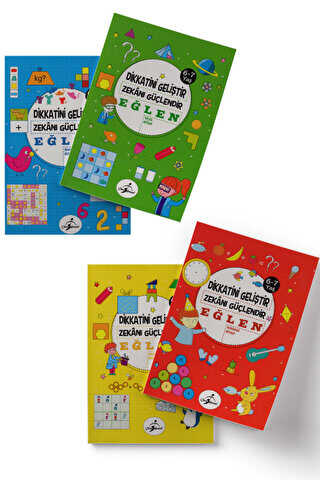 Dikkatini Geliştir, Zekanı Güçlendir ve Eğlen - 4 Kitap - Çocuk Gezegeni