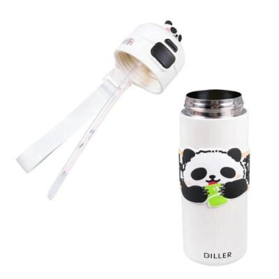 Diller D9240 Paslanmaz Çelik Termos 600Ml Sevimli Panda Çift Kapaklı - 3