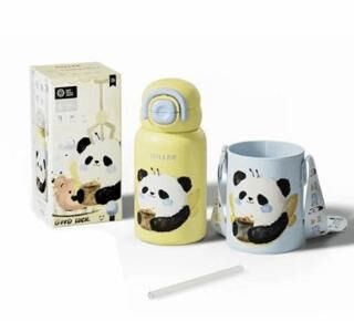 Diller D9241 Paslanmaz Çelik Termos Sevimli Panda 520Ml - 1