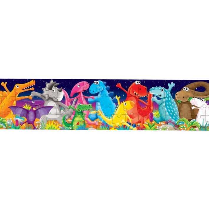 Dinozorlar Dansı Uzun Puzzle 51 Parça 150cm