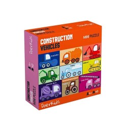 İnşaat Araçları İş Makinaları Mini Puzzle 40 Parça - Doerkids