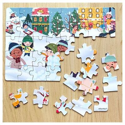 Kar Eğlencesi Mini Puzzle 40 Parça