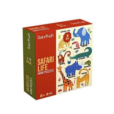 Safari Vahşi Hayvanlar Mini Puzzle 40 Parça - 1