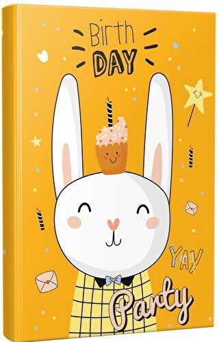 Doğum Günü Tavşanı Çizgili Defter - 1
