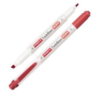 Dong-A Twinliner Soft Fosforlu Kalem Kırmızı No 13 - 1