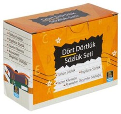 Dört Dörtlük Sözlük Seti ABC İlk ve Orta Öğretim TDK Uyumlu 4 Kitap Kutulu - Mercan Okul Yayınları